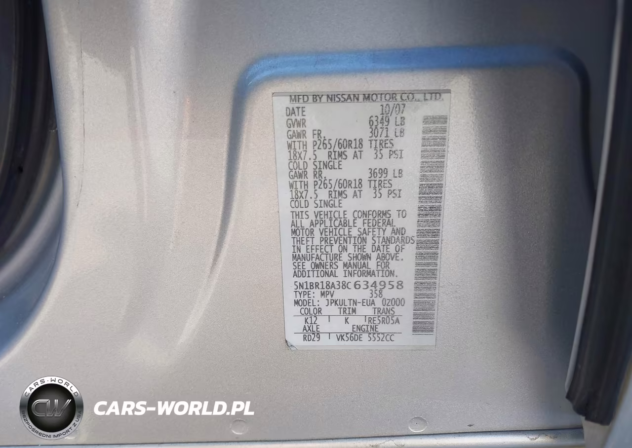 2008 Nissan Pathfinder Se V8 VIN:5N1BR18A38C634958 - 9