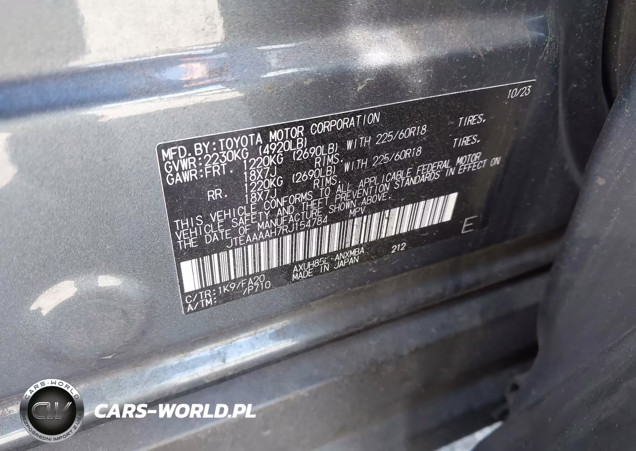 2024 Toyota Venza Le VIN:JTEAAAAH7RJ154784 - 9