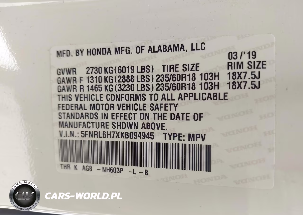 2019 Honda Odyssey Ex-L VIN:5FNRL6H7XKB094945 - 9