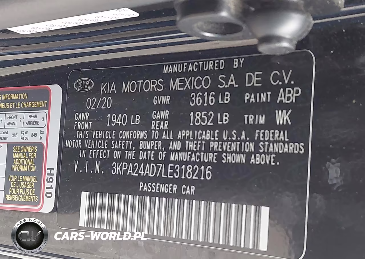 2020 Kia Rio S VIN:3KPA24AD7LE318216 - 9