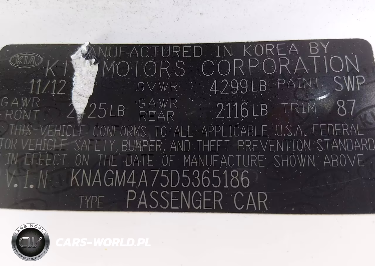2013 Kia Optima Lx VIN:KNAGM4A75D5365186 - 9