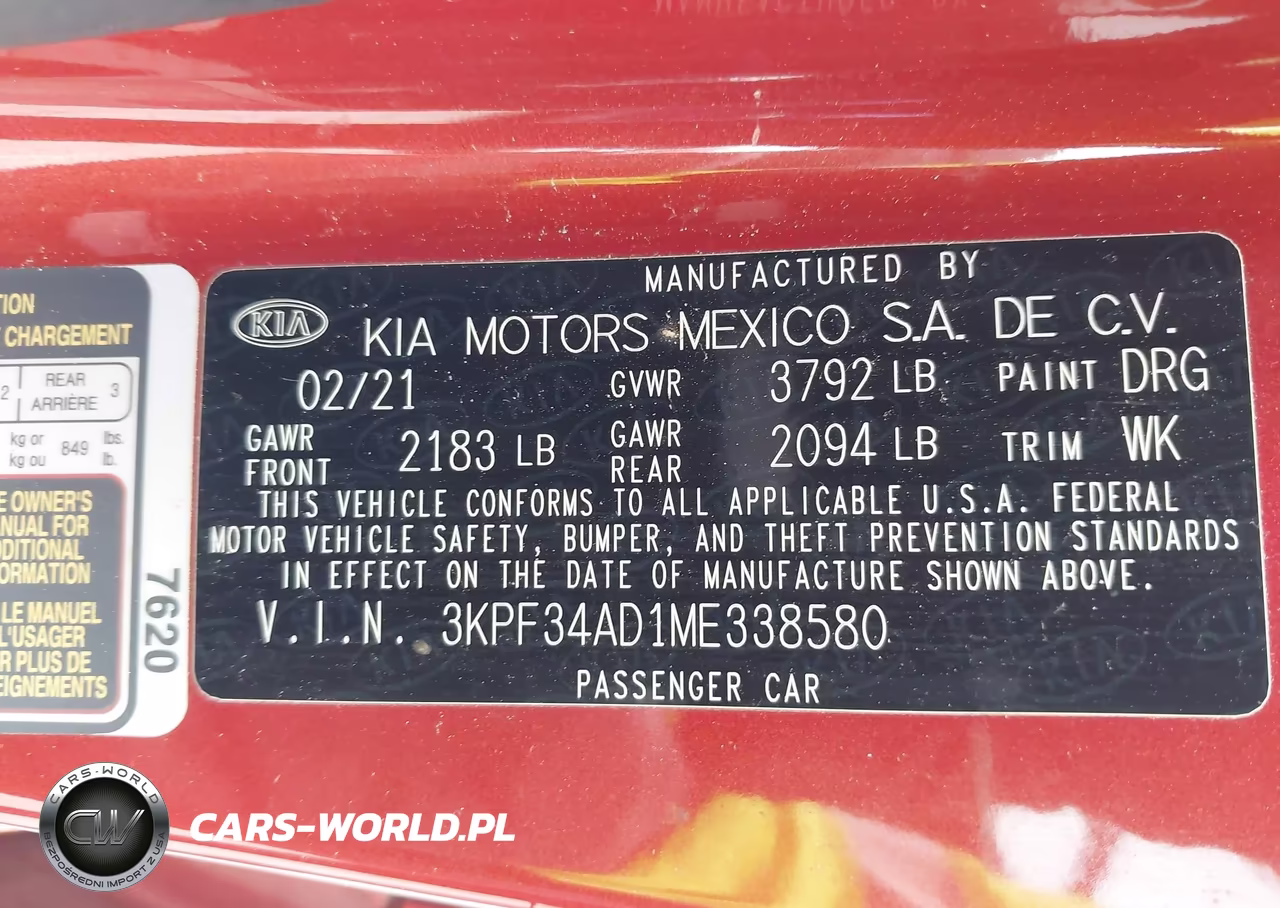 2021 Kia Forte Gt-Line VIN:3KPF34AD1ME338580 - 9