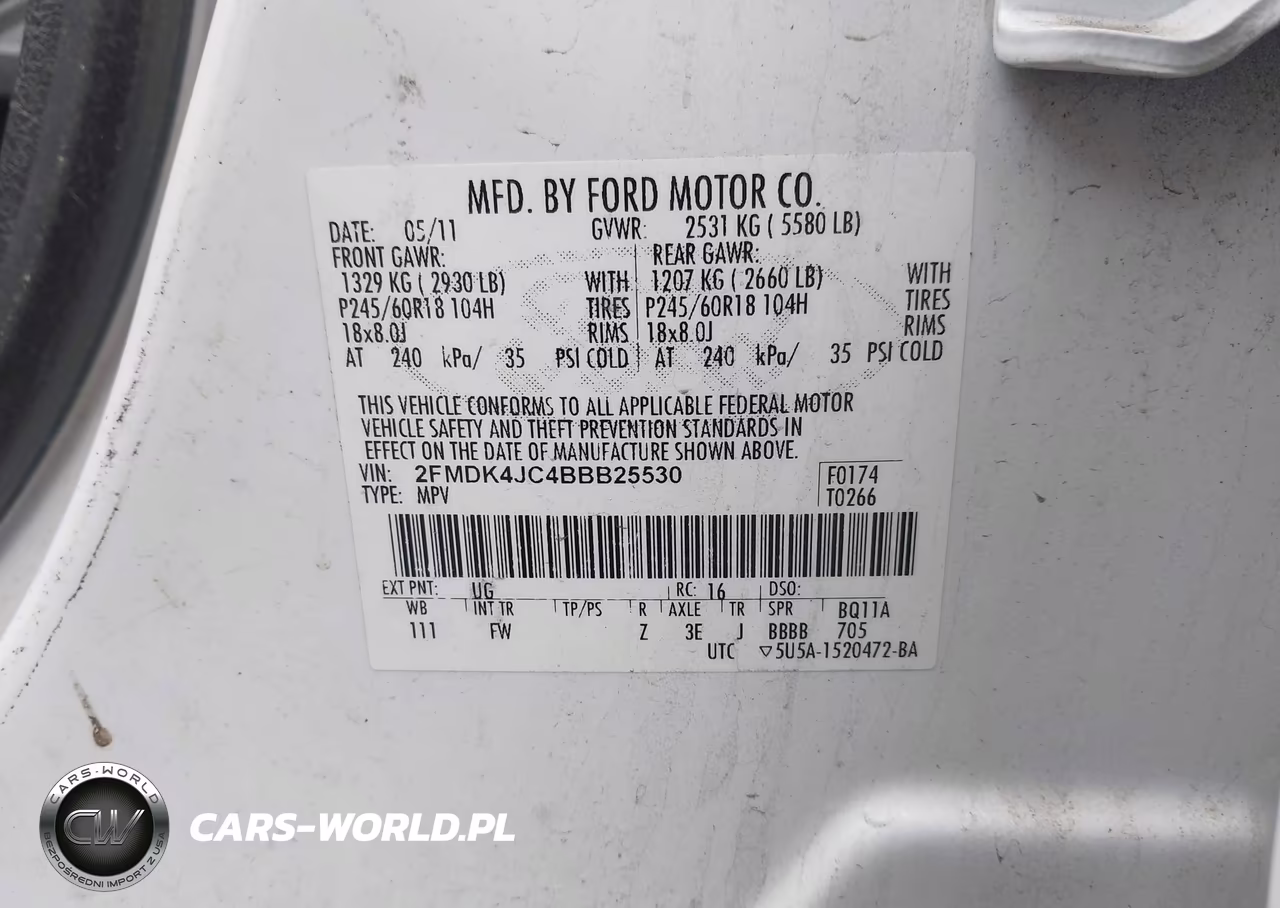 2011 Ford Edge Sel VIN:2FMDK4JC4BBB25530 - 9