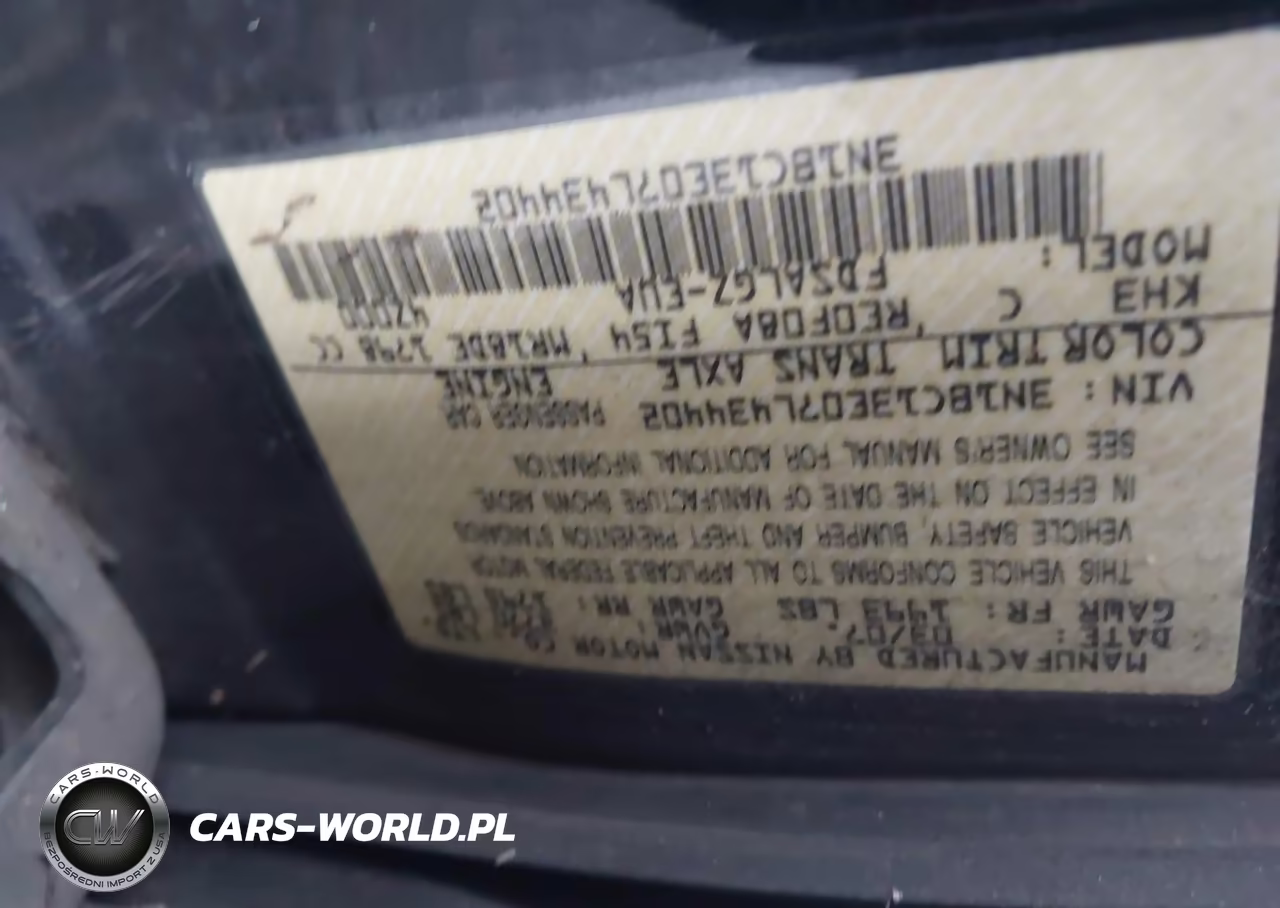2007 Nissan Versa 1.8Sl VIN:3N1BC13E07L434402 - 9