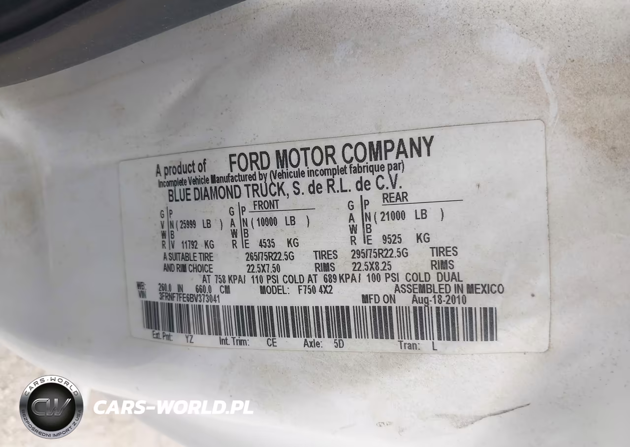 2011 Ford F-750 Xl-Xlt VIN:3FRNF7FE6BV373041 - 9