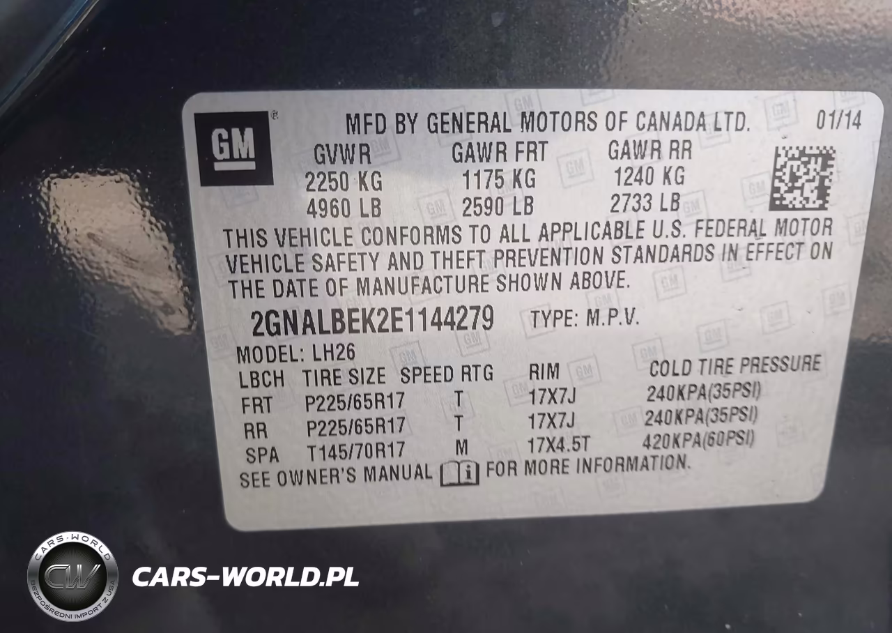 2014 Chevrolet Equinox 1Lt VIN:2GNALBEK2E1144279 - 9