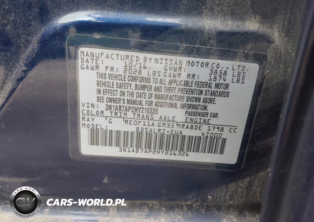 2017 Nissan Sentra Sr VIN:3N1AB7AP2HY216326 - 9