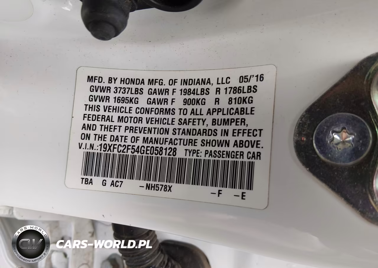 2016 Honda Civic Lx VIN:19XFC2F54GE058128 - 9