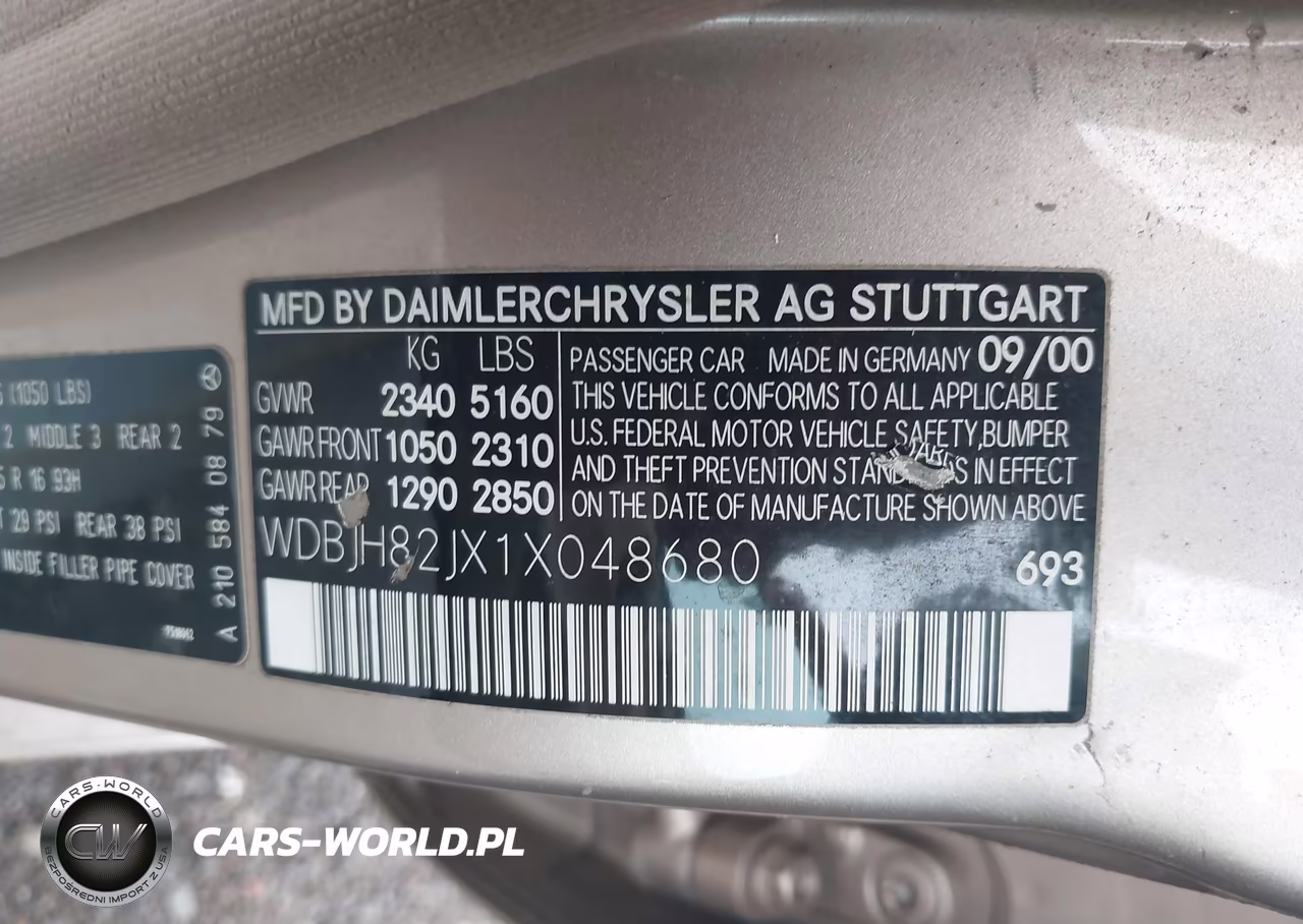 2001 Mercedes-Benz E 320 4M VIN:WDBJH82JX1X048680 - 9