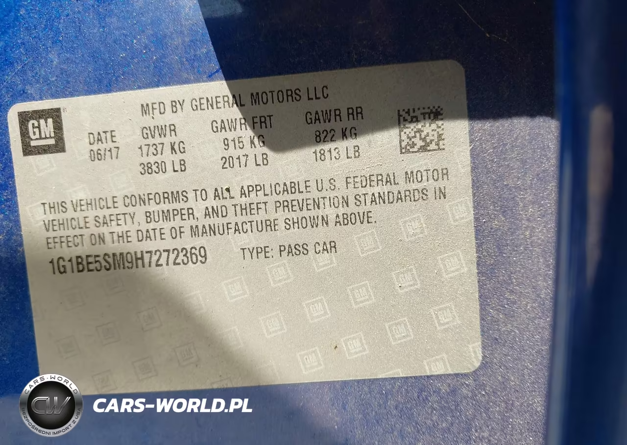 2017 Chevrolet Cruze Lt Auto VIN:1G1BE5SM9H7272369 - 9