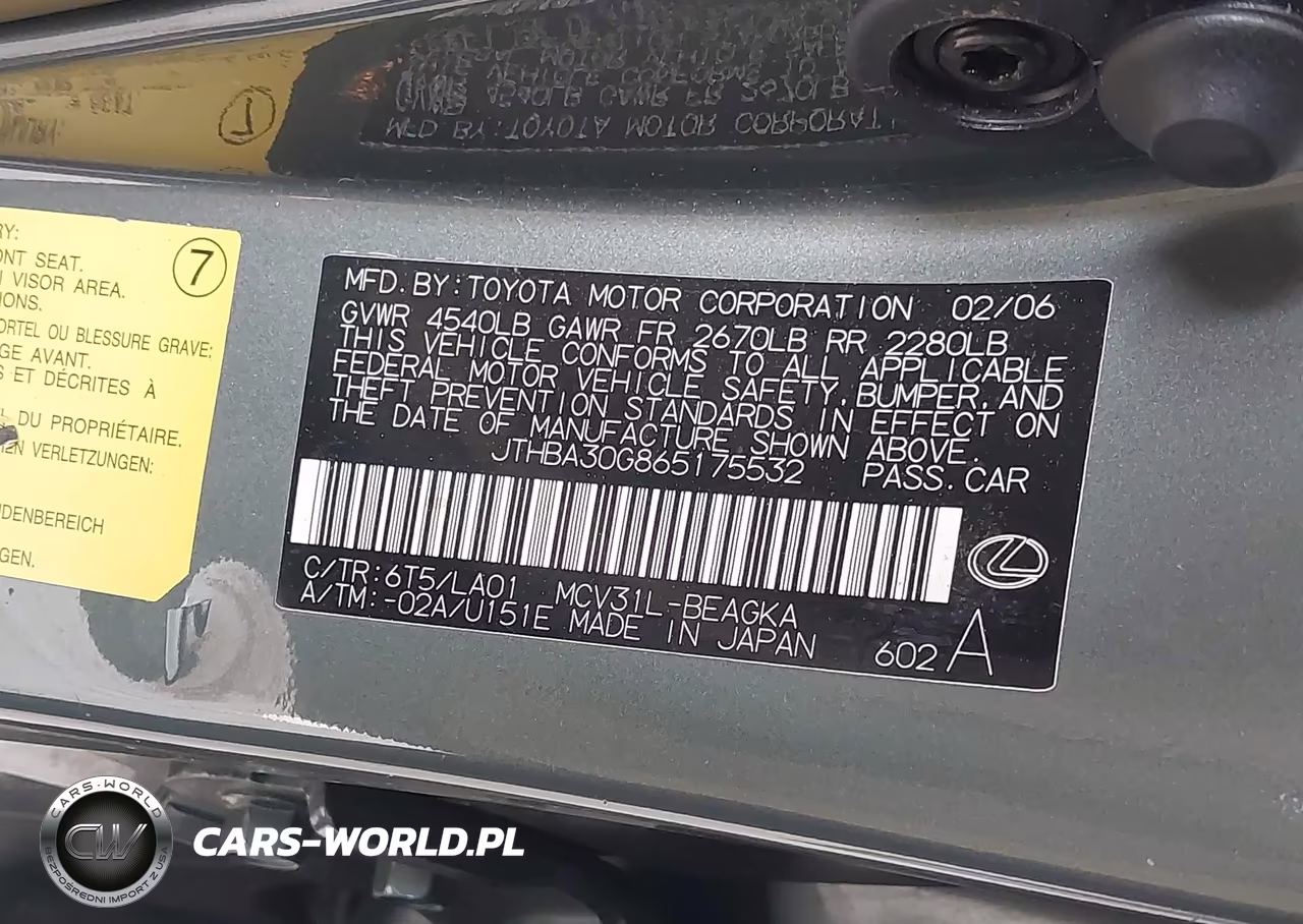 2006 Lexus Es 330 VIN:JTHBA30G865175532 - 9