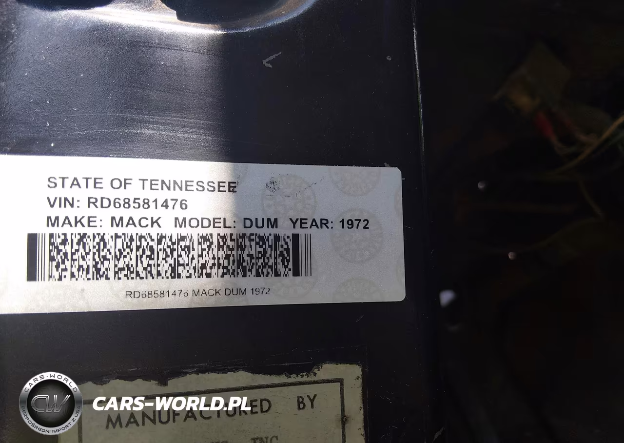 1972 Mack Dump Truck VIN:RD68581476 - 9