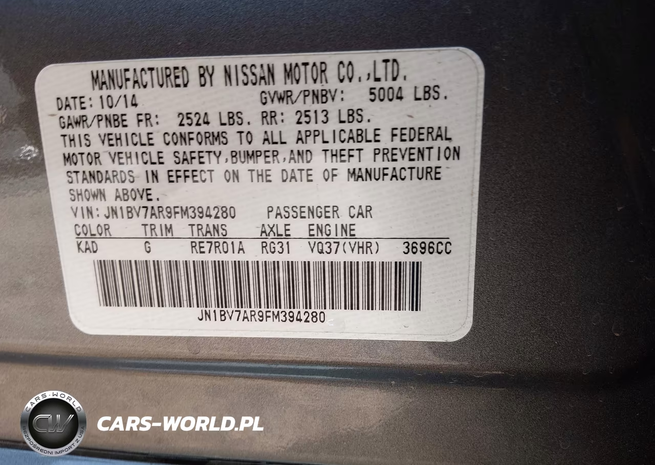2015 Infiniti Q50 Premium VIN:JN1BV7AR9FM394280 - 9