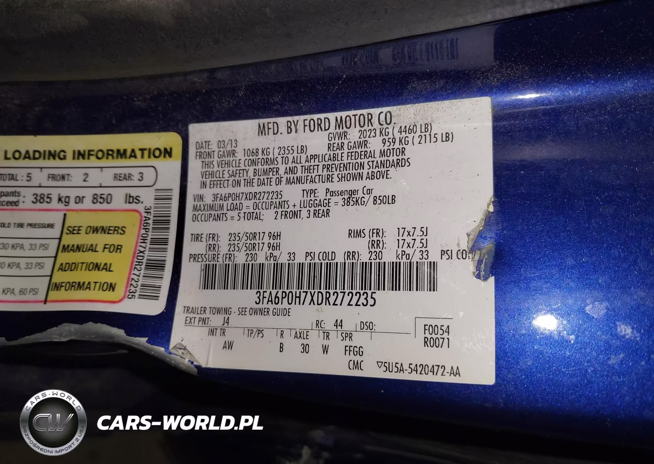 2013 Ford Fusion Se VIN:3FA6P0H7XDR272235 - 9