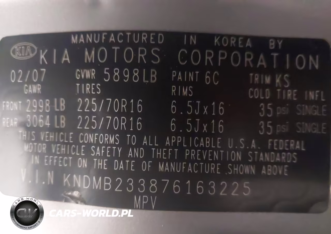 2007 Kia Sedona Lx VIN:KNDMB233876163225 - 9