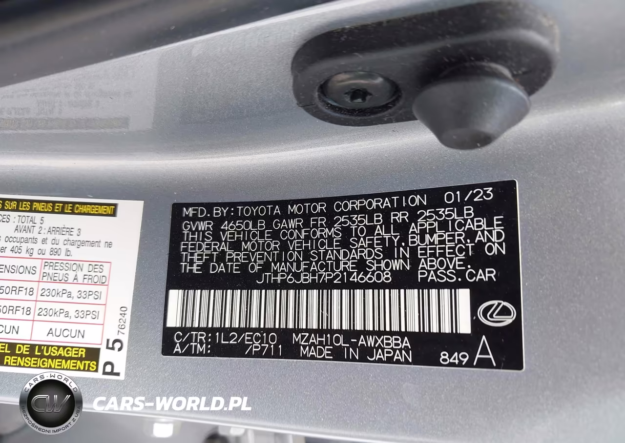2023 Lexus Ux 250H Premium VIN:JTHP6JBH7P2146608 - 9