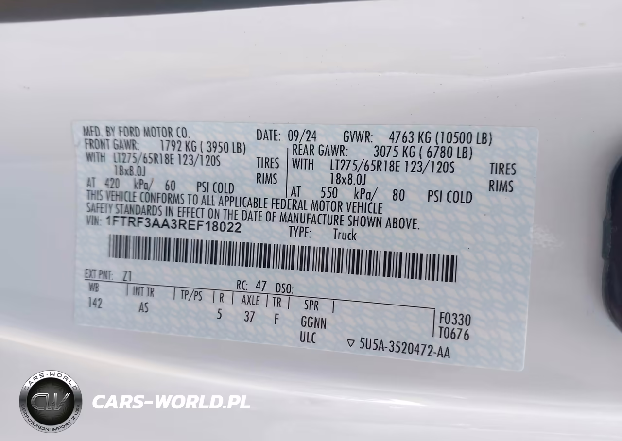 2024 Ford F-350 Xl VIN:1FTRF3AA3REF18022 - 8