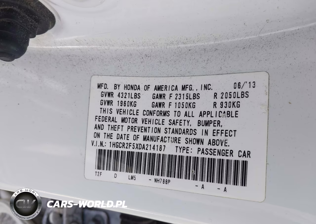 2013 Honda Accord Sport VIN:1HGCR2F5XDA214187 - 9