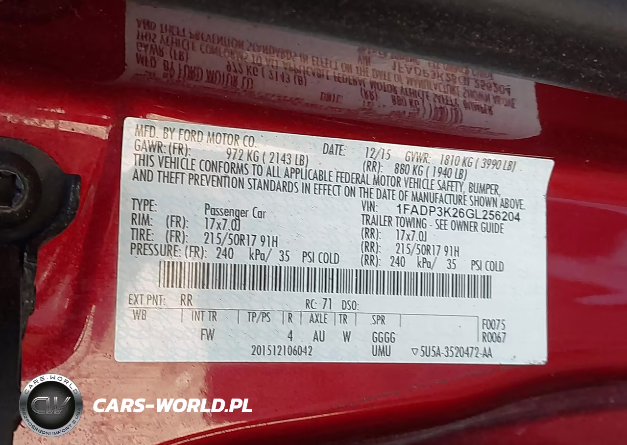 2016 Ford Focus Se VIN:1FADP3K26GL256204 - 9