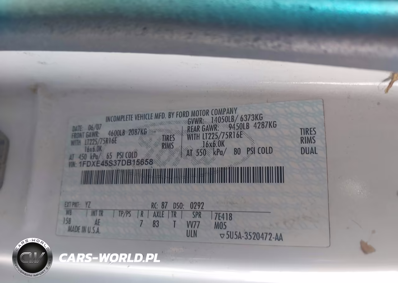 2007 Ford E-450 Cutaway VIN:1FDXE45S37DB15658 - 4