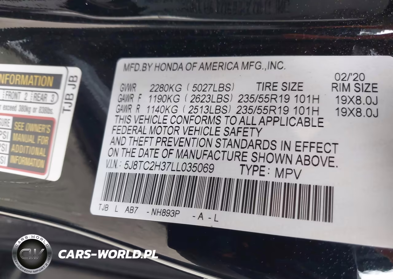 2020 Acura Rdx Standard VIN:5J8TC2H37LL035069 - 9