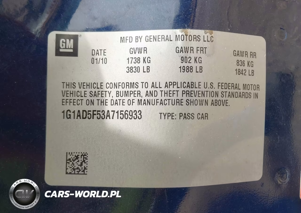 2010 Chevrolet Cobalt Lt VIN:1G1AD5F53A7156933 - 9