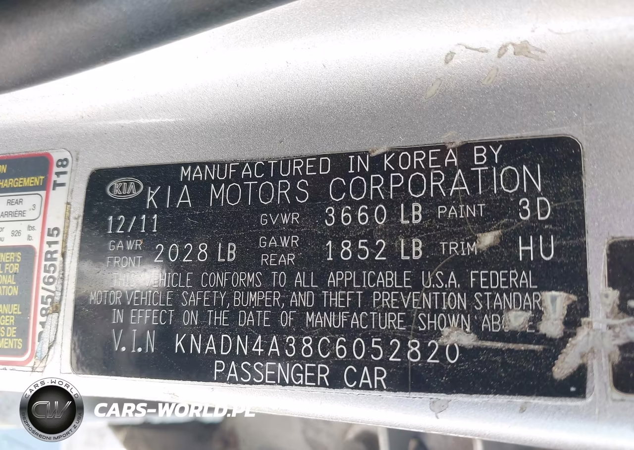 2012 Kia Rio Ex VIN:KNADN4A38C6052820 - 9