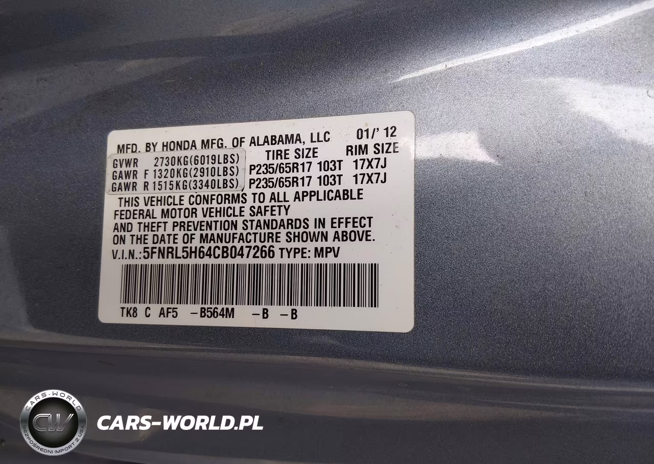 2012 Honda Odyssey Ex-L VIN:5FNRL5H64CB047266 - 9