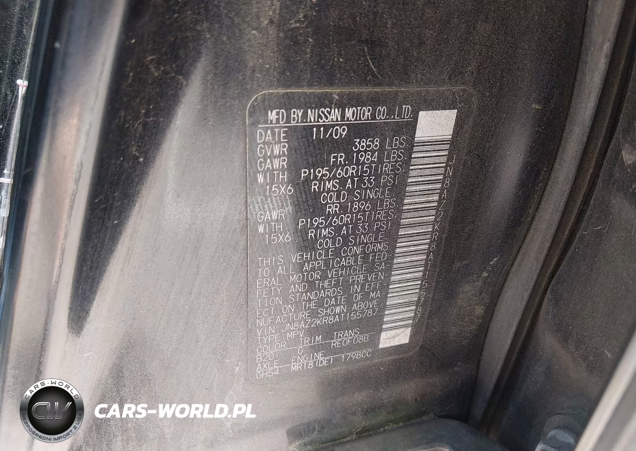 2010 Nissan Cube 1.8S VIN:JN8AZ2KR8AT155787 - 9