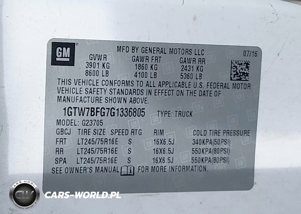 2016 GMC Savana 2500 Work Van VIN:1GTW7BFG7G1336805 - 9