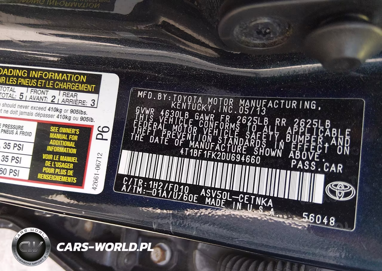 2013 Toyota Camry Le VIN:4T1BF1FK2DU694660 - 9