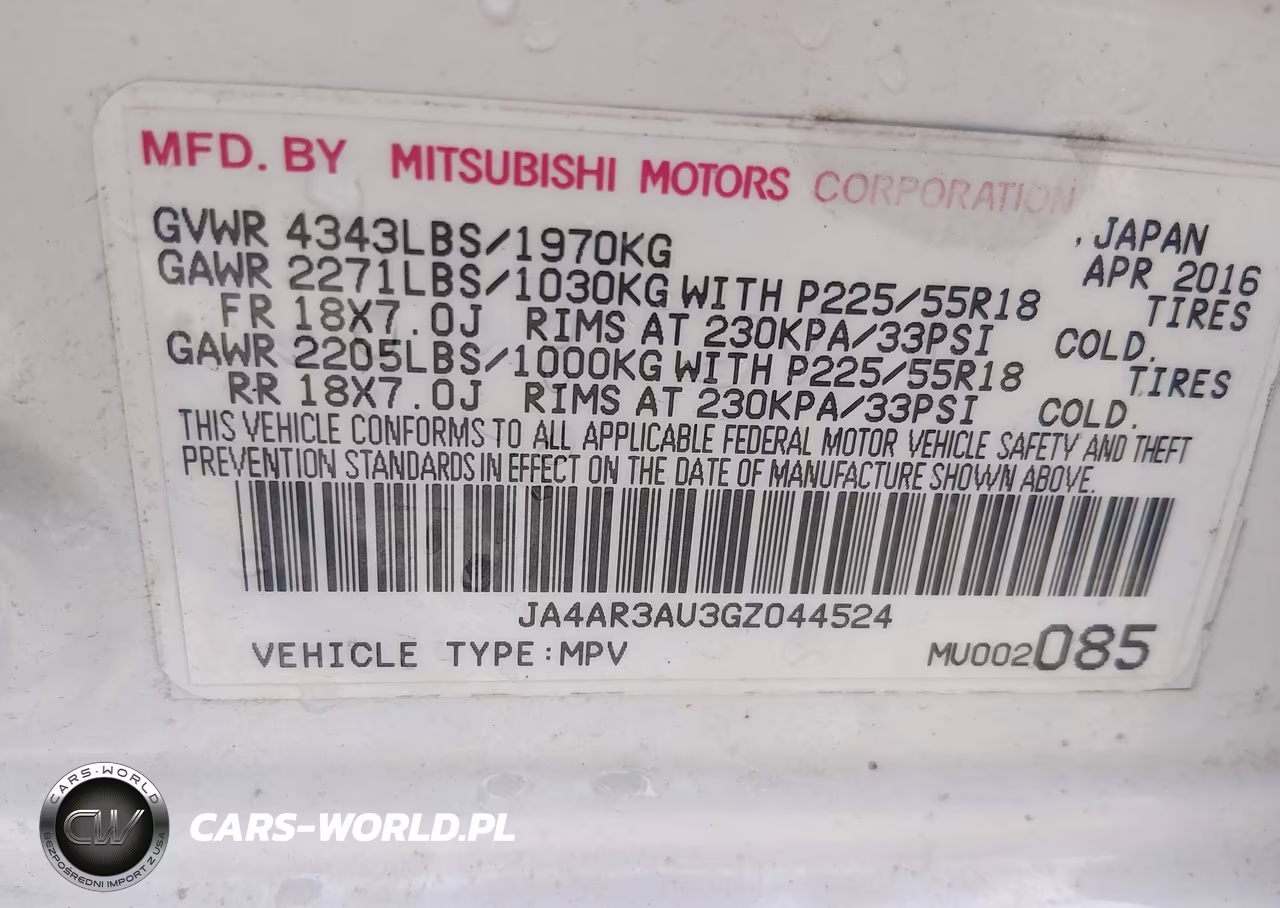 2016 Mitsubishi Outlander Sport 2.0 Es VIN:JA4AR3AU3GZ044524 - 9