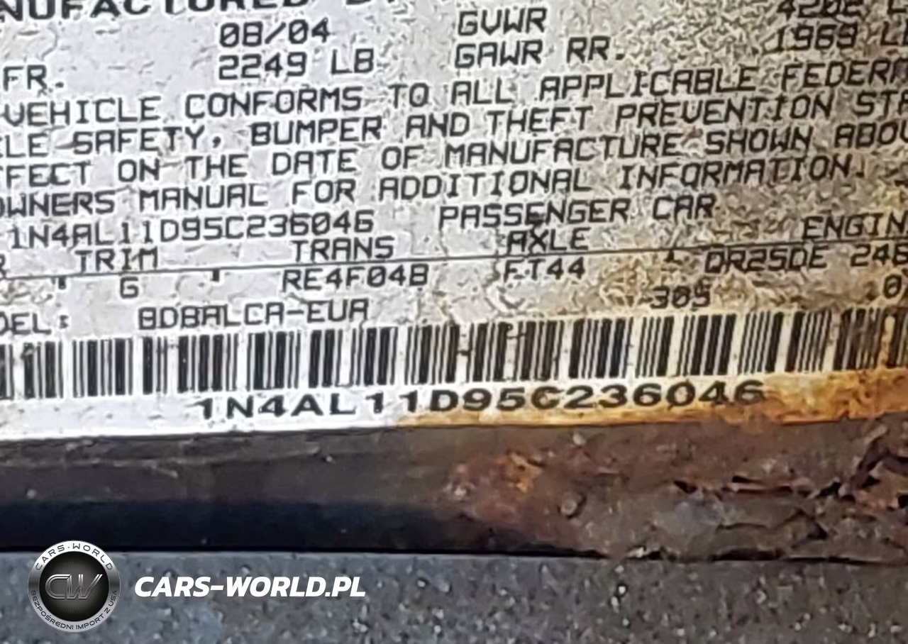 2005 Nissan Altima 2.5 S VIN:1N4AL11D95C236046 - 9
