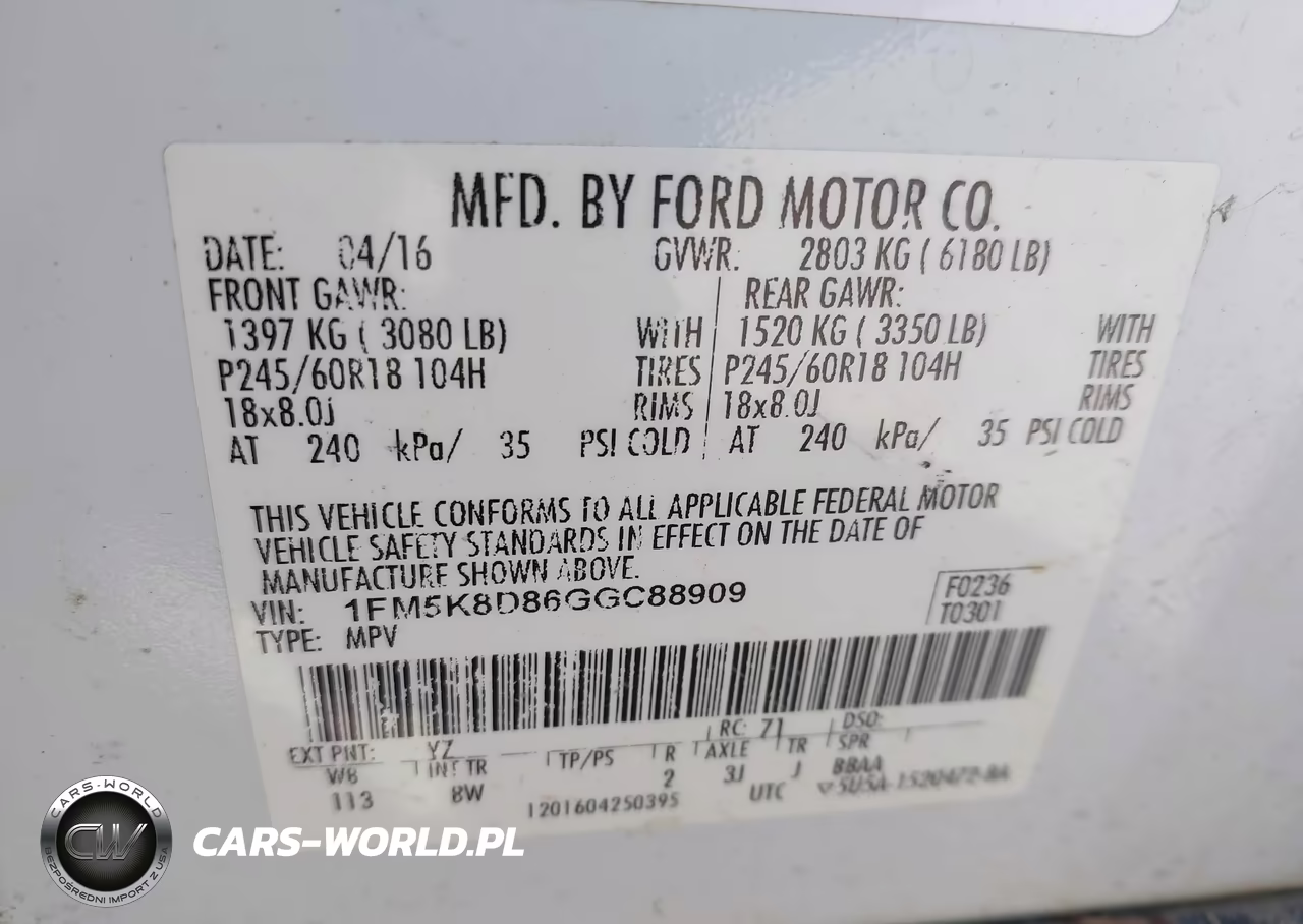 2016 Ford Explorer Xlt VIN:1FM5K8D86GGC88909 - 9
