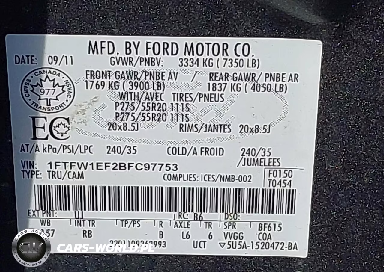 2011 Ford F-150 Fx4 VIN:1FTFW1EF2BFC97753 - 9