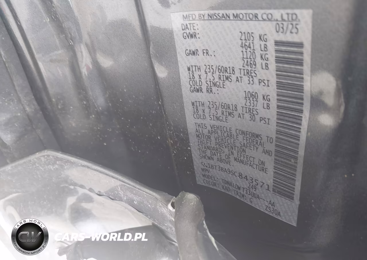 2025 Nissan Rogue Sv Fwd VIN:5N1BT3BA9SC843571 - 9