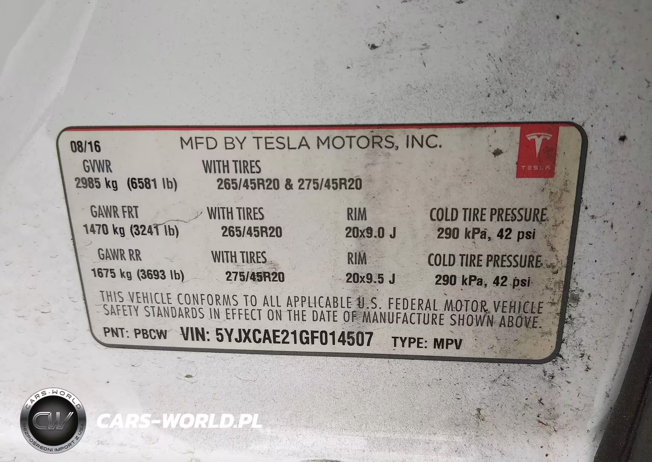 2016 Tesla Model X 60D-70D-75D-90D VIN:5YJXCAE21GF014507 - 9