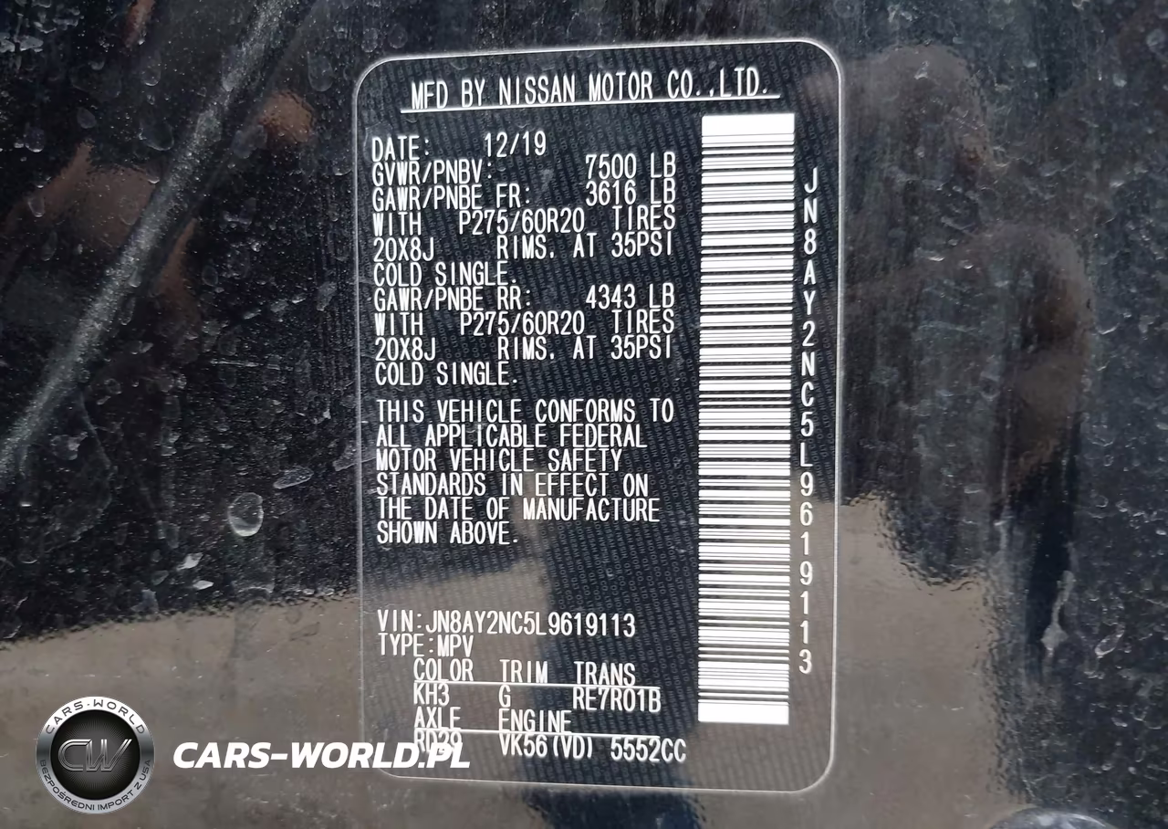 2020 Nissan Armada Sl 4Wd VIN:JN8AY2NC5L9619113 - 9