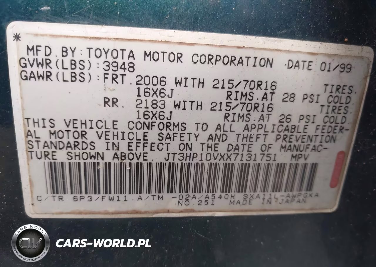 1999 Toyota Rav4 VIN:JT3HP10VXX7131751 - 9