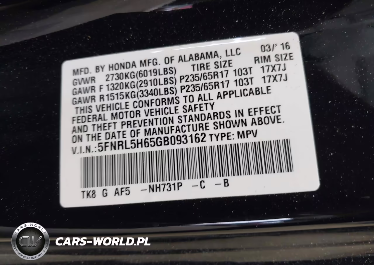 2016 Honda Odyssey Ex-L VIN:5FNRL5H65GB093162 - 9
