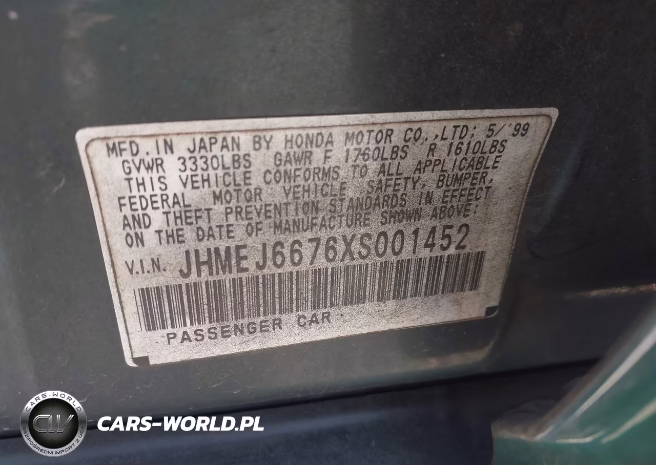 1999 Honda Civic Lx VIN:JHMEJ6676XS001452 - 9