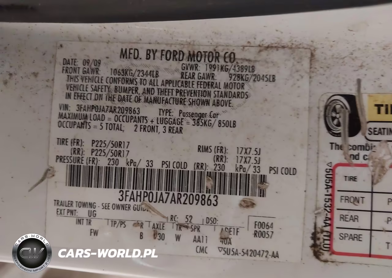 2010 Ford Fusion Sel VIN:3FAHP0JA7AR209863 - 9