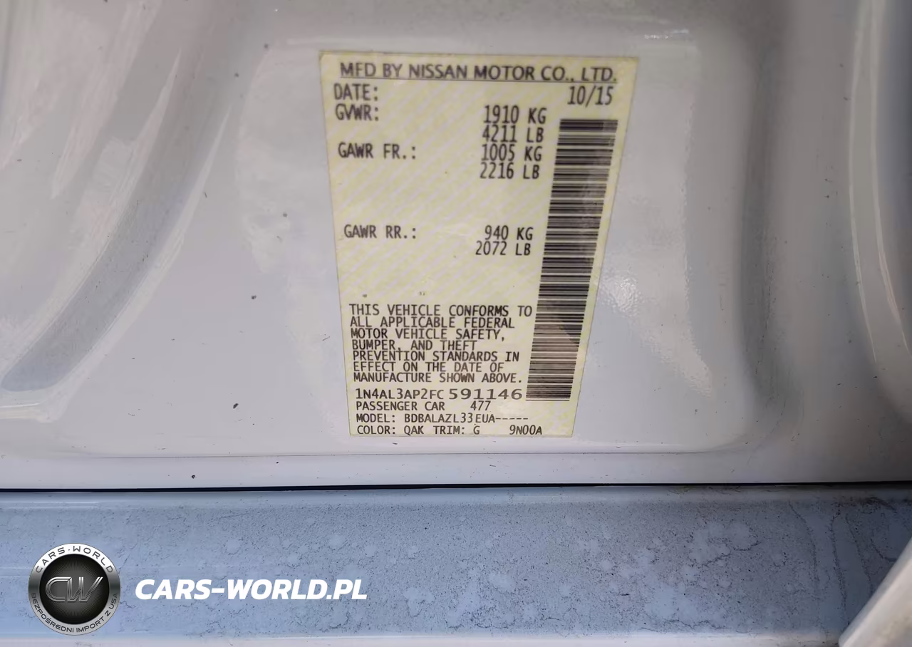 2015 Nissan Altima 2.5 VIN:1N4AL3AP2FC591146 - 9