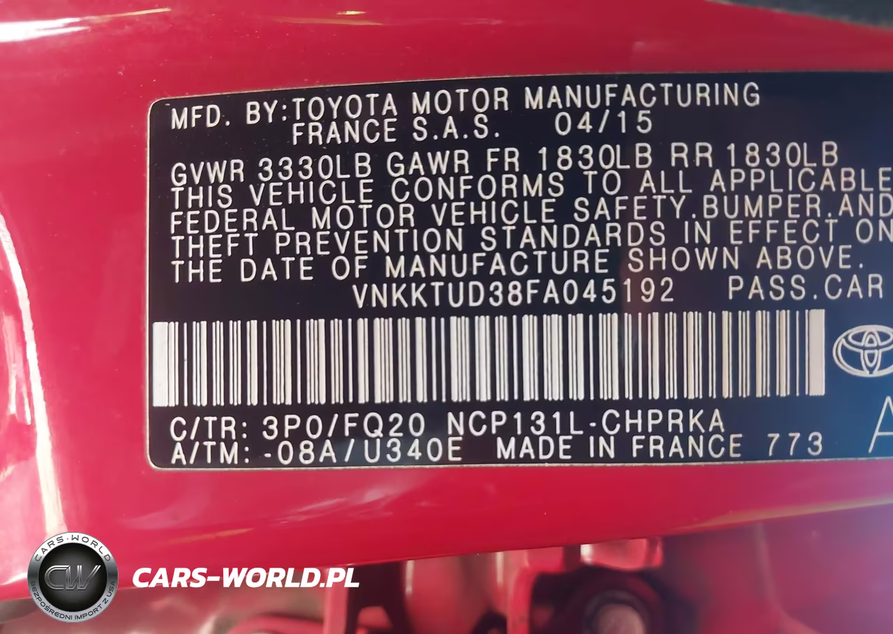 2015 Toyota Yaris L VIN:VNKKTUD38FA045192 - 9