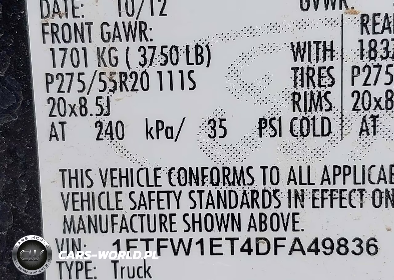 2013 Ford F-150 Lariat VIN:1FTFW1ET4DFA49836 - 9