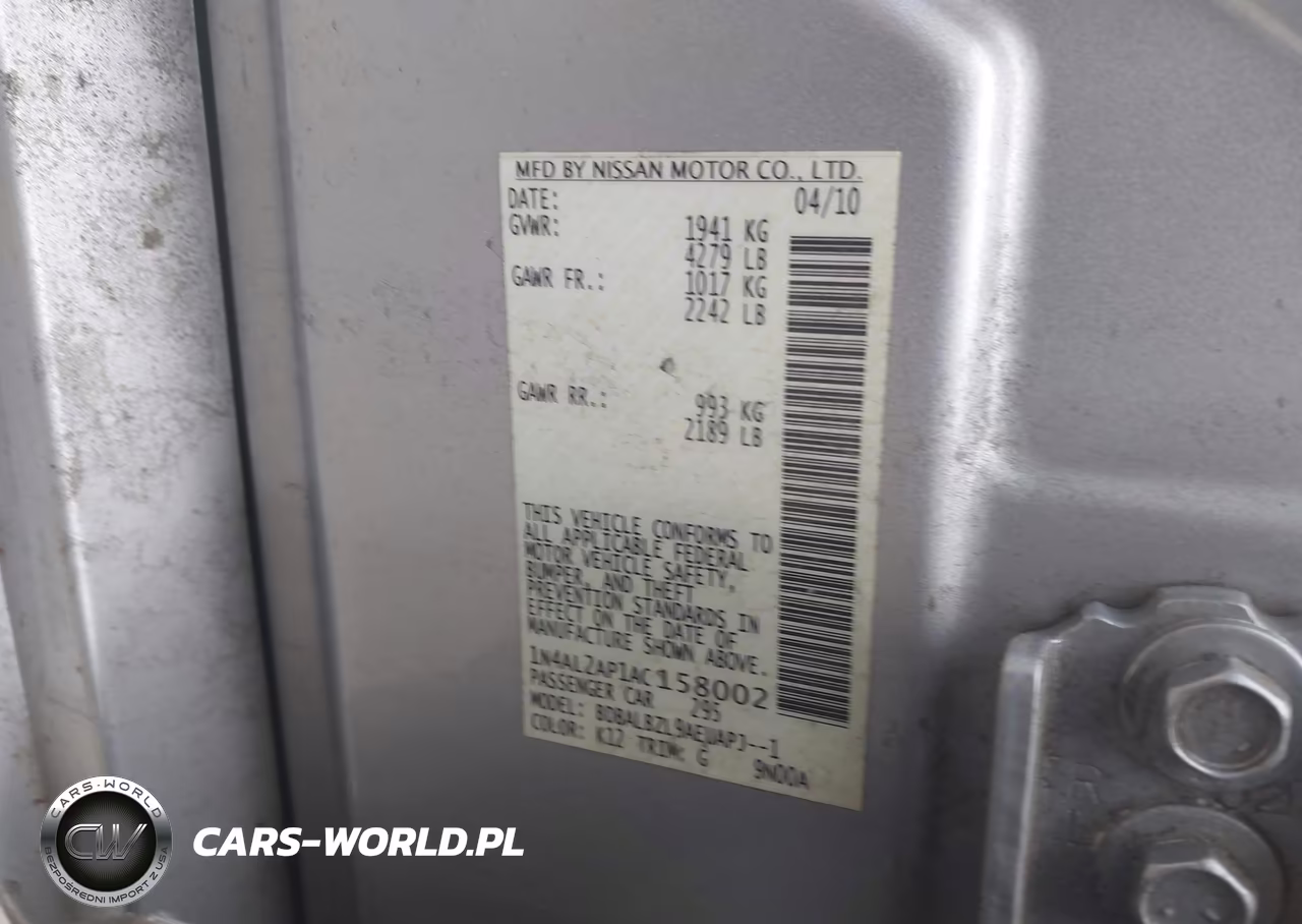 2010 Nissan Altima 2.5 S VIN:1N4AL2AP1AC158002 - 9