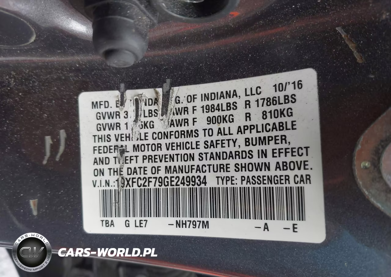 2016 Honda Civic Ex VIN:19XFC2F79GE249934 - 9