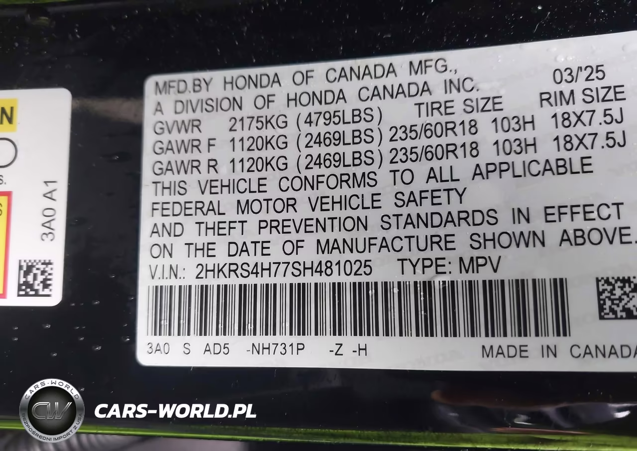 2025 Honda Cr-V Ex-L Awd VIN:2HKRS4H77SH481025 - 9