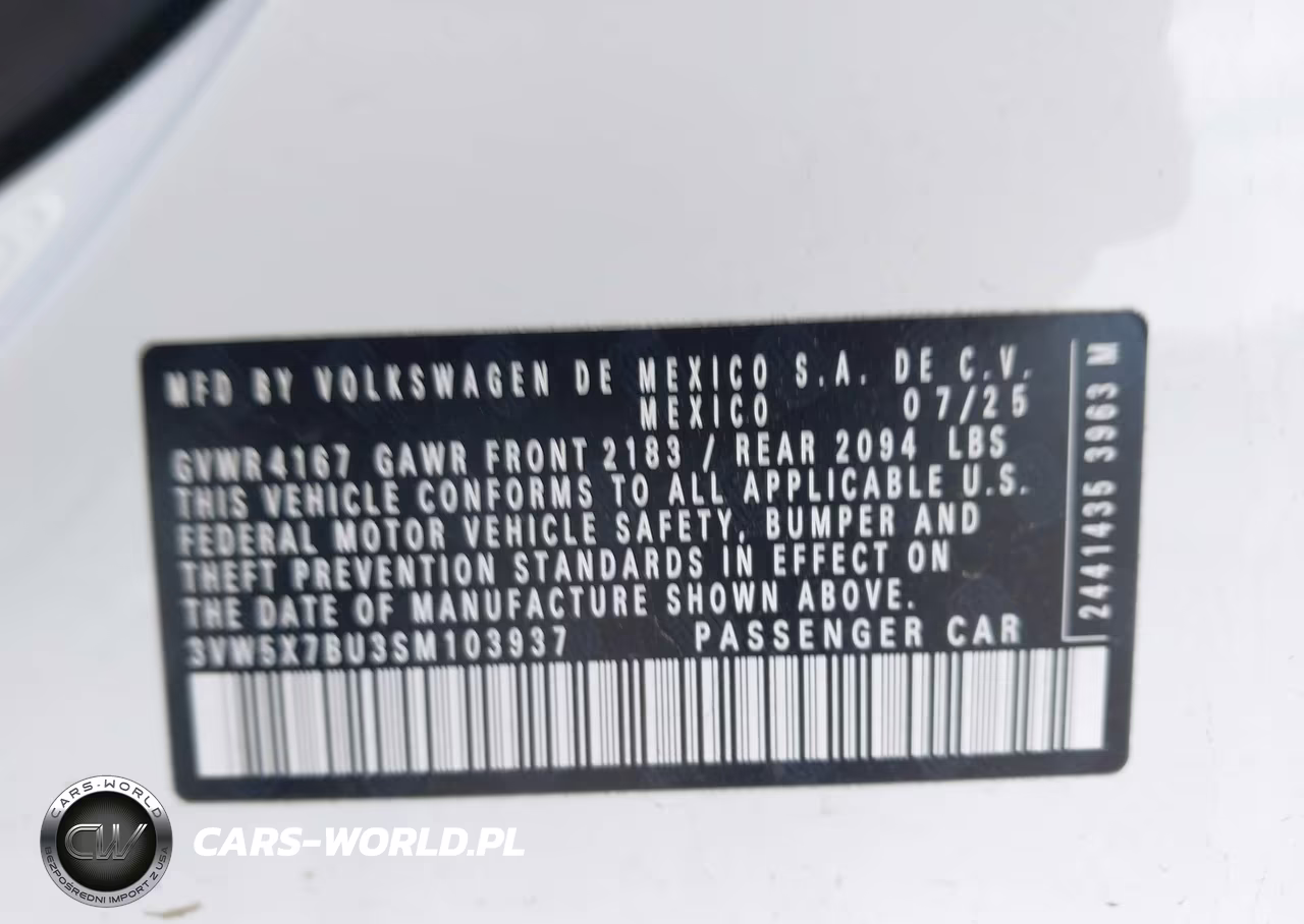 2025 Volkswagen Jetta 1.5T S VIN:3VW5X7BU3SM103937 - 9