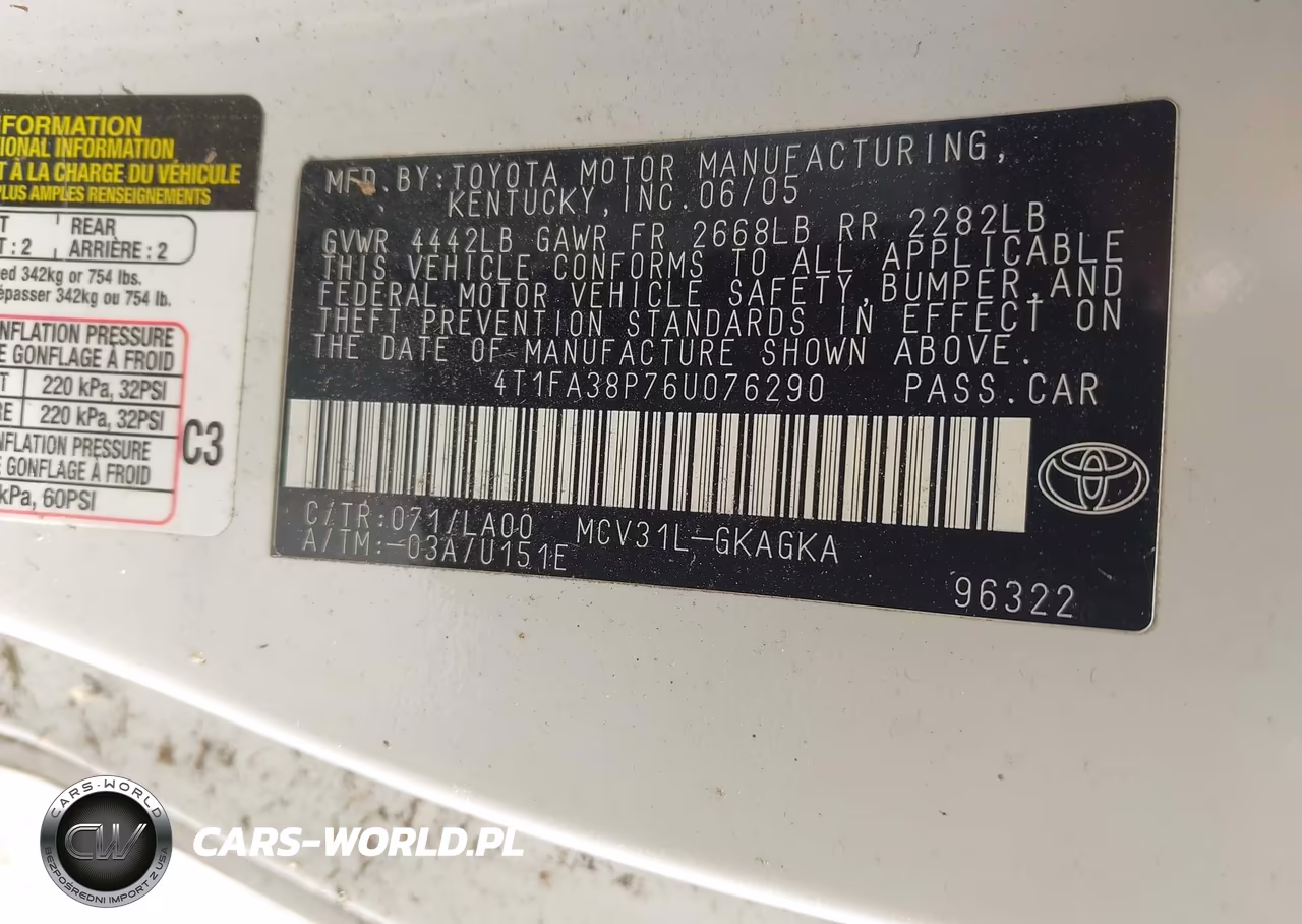 2006 Toyota Camry Solara Sle VIN:4T1FA38P76U076290 - 9